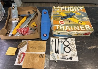 Vintage Cox Pt-19 Flight Trainer Control Line Model Airplane In Original Box