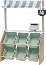 Little Helper Wooden Farmer'S Market Stand with Pretend Cash Register and 6 Plas