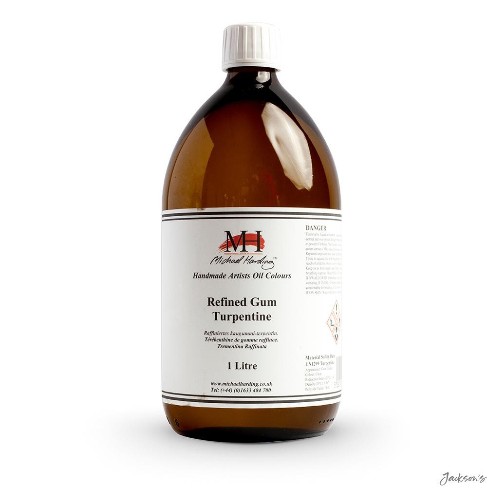 Michael Harding Refined Gum Turpentine Solvent 1 Litre For Oil Paint Thinning