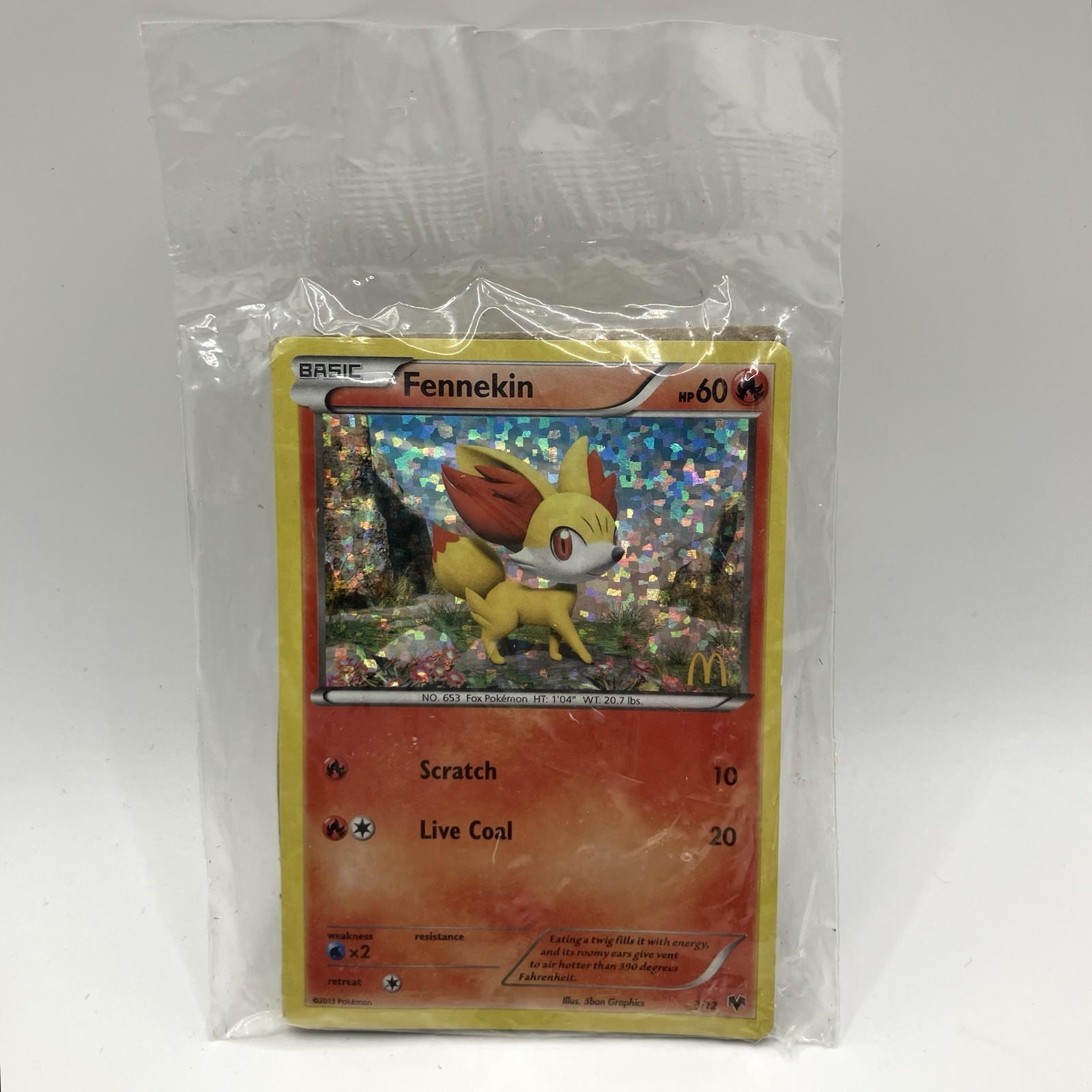 2013 Pokemon Fennekin 3/12 Holo McDonald’s Promo Rare New Sealed