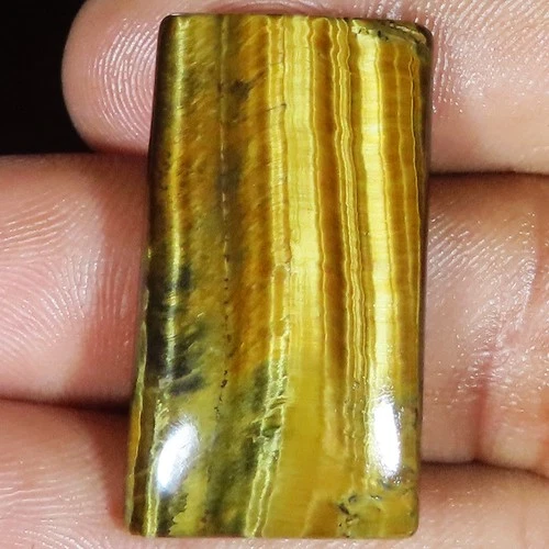 42.50 Cts Natural Carved Tiger Eye Cushion Cabochon Gemstone 18x32x6 mm KL450