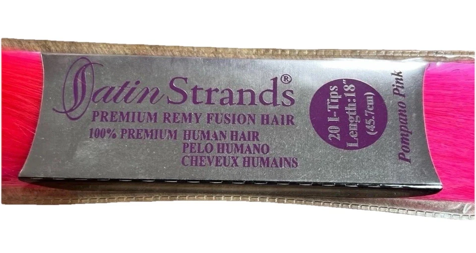 "Hebras de satén Premium Remy Fusion 100 % cabello humano 20 puntas en I 18"" rosa pompano NUEVO Foto 2 de 4