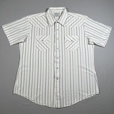 Vintage H Bar C California Ranchwear Men's XL Short Sleeve Striped Western Shirt
