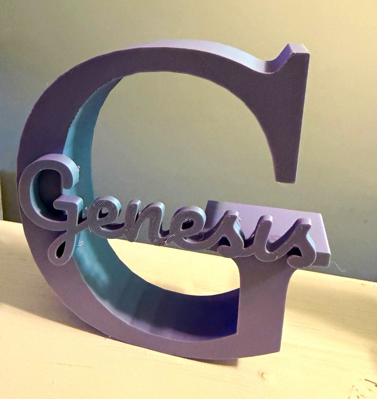 3D Custom Nursery Name Letters "Genesis" & "Matthew" Blue/White