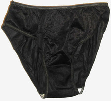 NeW Vintage NOS MERVYN'S Black Satin Nylon Sheer High-Cut Leg Panties 7/ M-L