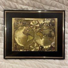 Nova Orbis Tabvla in LVCEM EDITA, A.F. DE WIT Gold Foiled World Map 8x10