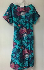 Ann Taylor Loft Women's Belt  Dress Size 4 Linen Blend Scoop Neck Short Sleeves