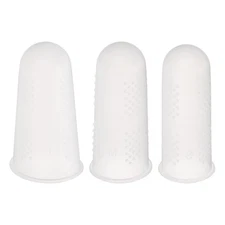 9Pcs Rubber Fingers Tips Finger Protectors Silicone Thimble 3 Sizes Transparent
