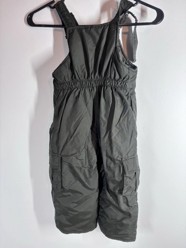 OshKosh B'Gosh M Babero Overall Pantalones de Nieve Verde Oliva Bolsillos de Carga Invierno Exterior Foto 2 de 4