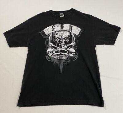 Vintage Y2K SRH Spade Black Short Sleeve Skate Moto Shirt Mens