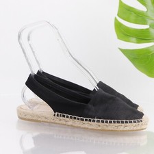 JCrew Womens Slingback Espadrille Size 10 Bla...