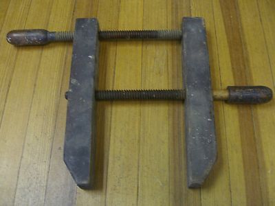 Antique Primitive Wooden Screw Clamp Vice AdjustableTool 9 