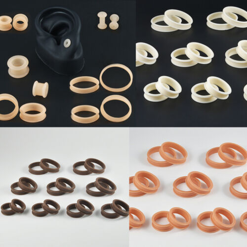 6 Pairs Large Gauge 3-76mm Ear Plugs Flesh Tunnel Expanders Stretcher Silicone - Picture 8 of 32