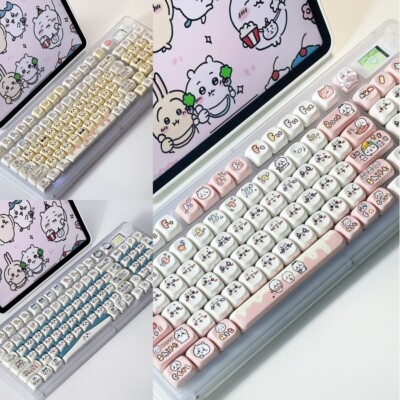 Anime Chiikawa Hachiware Usagi Keycaps 131 Keys XOA PBT for Mechanical Keyboard