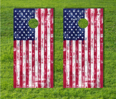 American Flag Fabric USA Board Game Cornhole Quality Bag Decal Wrap Laminate