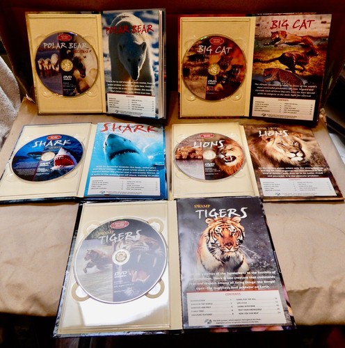 Natural Killers Predators Close Up #1-2-3-4-6 DVD 5 Book Set Cats & Bears 238Y - Picture 2 of 5