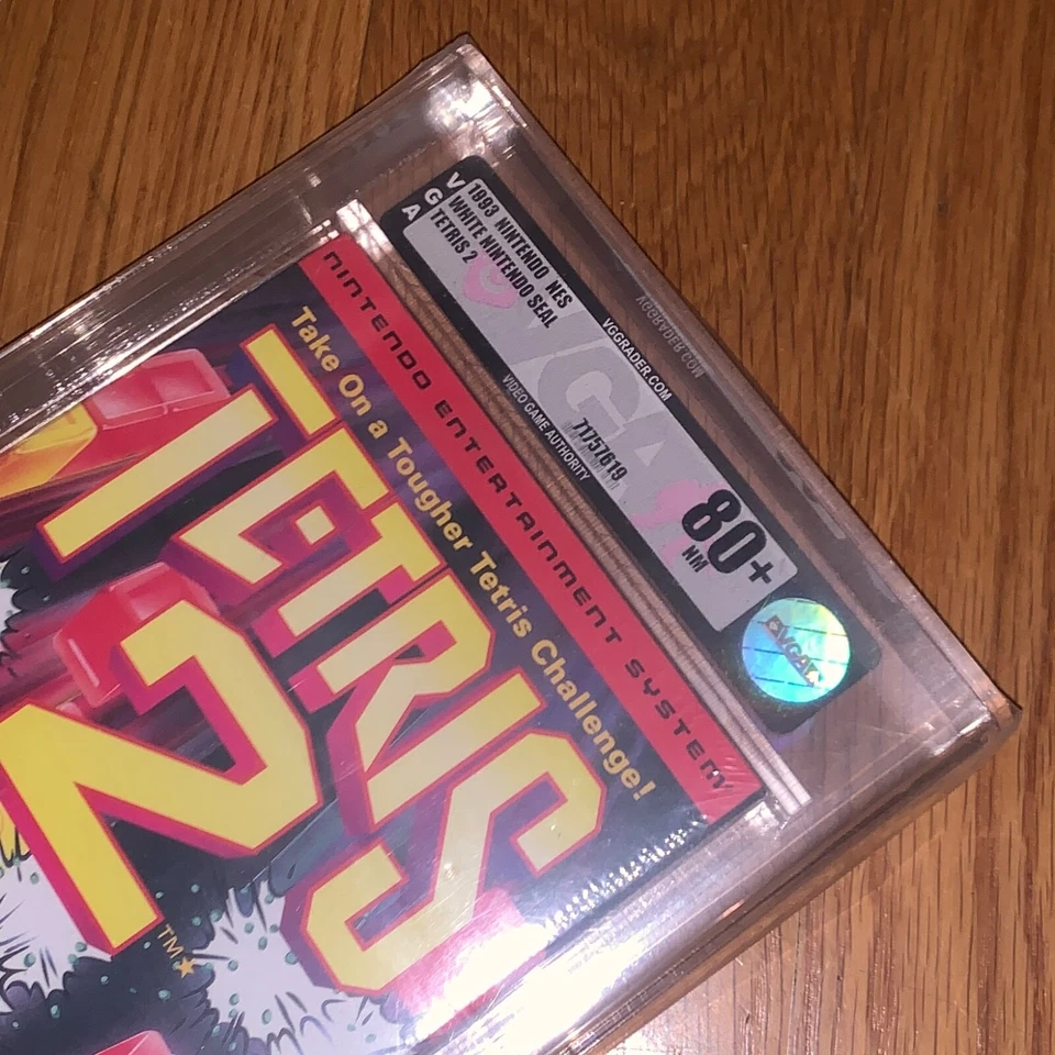 New 1993 Tetris 2 Factory Sealed H-Seam Unopened NES Game in Box VGA 80+ Silver - Image 2 of 3