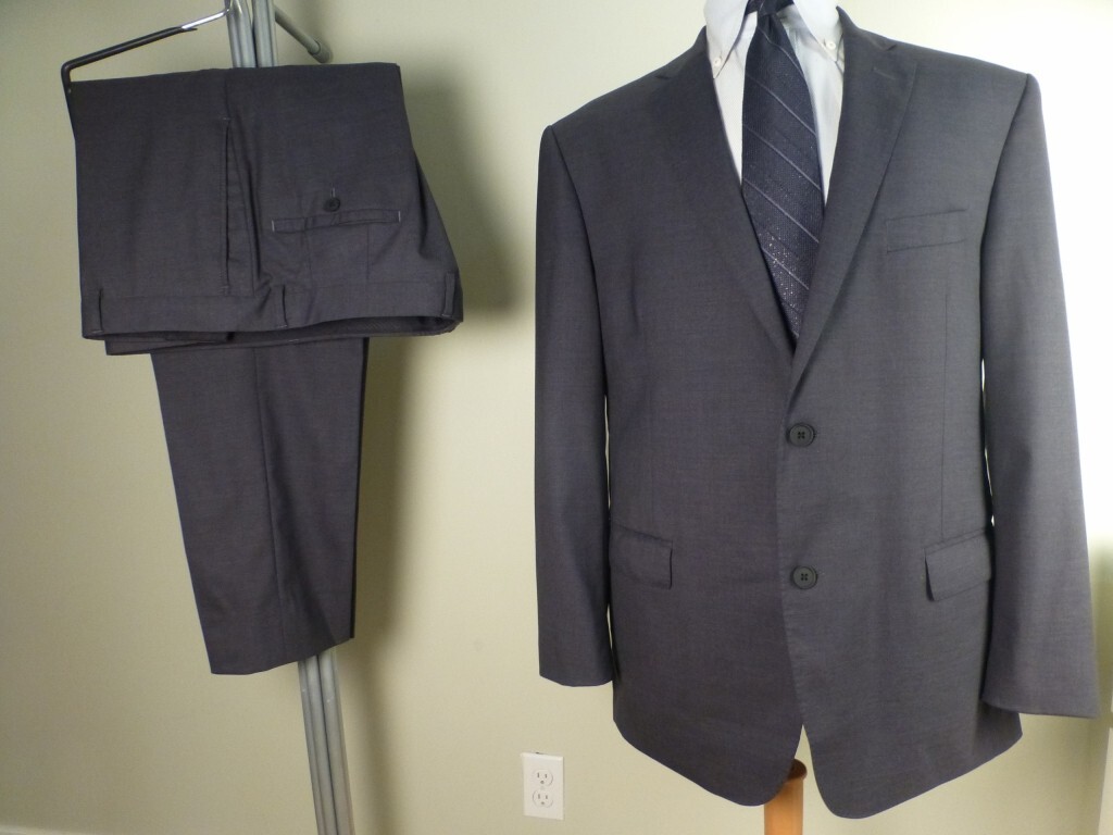Nordstrom Men's Shop Tech Smart Suit 46R W40 Excellent Condition Solid