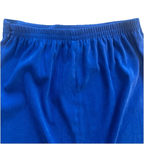 Falda vintage Leslie Fay para mujer talla 12 rodilla midi azul cintura elástica cremallera lateral - Imagen 8 de 13