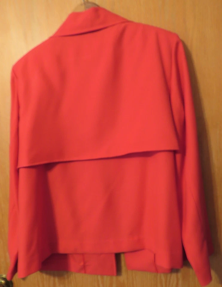 Roz & Ali Womans Size 14 Coral Long Sleeve Open Front Blazer Jacket Flap Foto 2 de 4