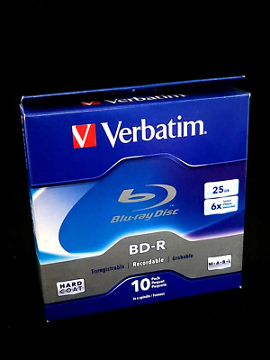 Verbatim 97238 25 GB 6X BD-R Blu-Ray Disc (10/Pack) New