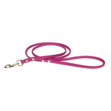 NEW Rolled Leather Dog Leash - Made in the USA - Pink