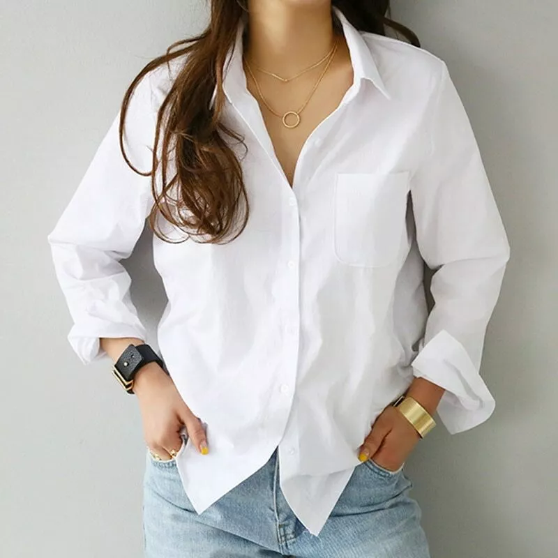 Blusa De Algodón A Rayas Para Mujer Vestido De Lino Camisa Larga