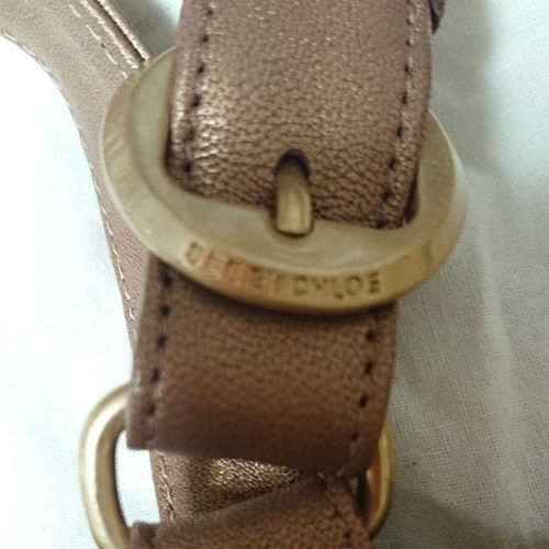SEE BY CHLOE Handbag Tote Logo Leather Brown women's USED FROM JAPAN - Picture 8 of 8