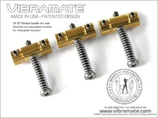 NEW - Vibramate V5-TE Saddle Set For Tele - BRASS