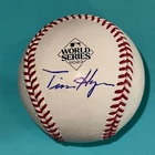 TIM HYERS (Rangers) Signed Official 2023 WORLD SERIES Baseball Beckett (BAS)