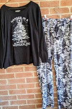 New Jammies For Your Families Womens XL Christmas Winter Wonderland Pajamas 2 Pc