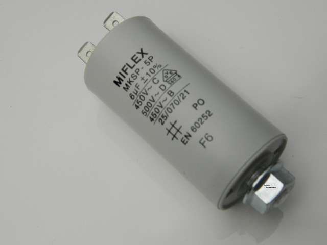 Motorkondensator MIFLEX 16µF; 450V; 10%;Stecker