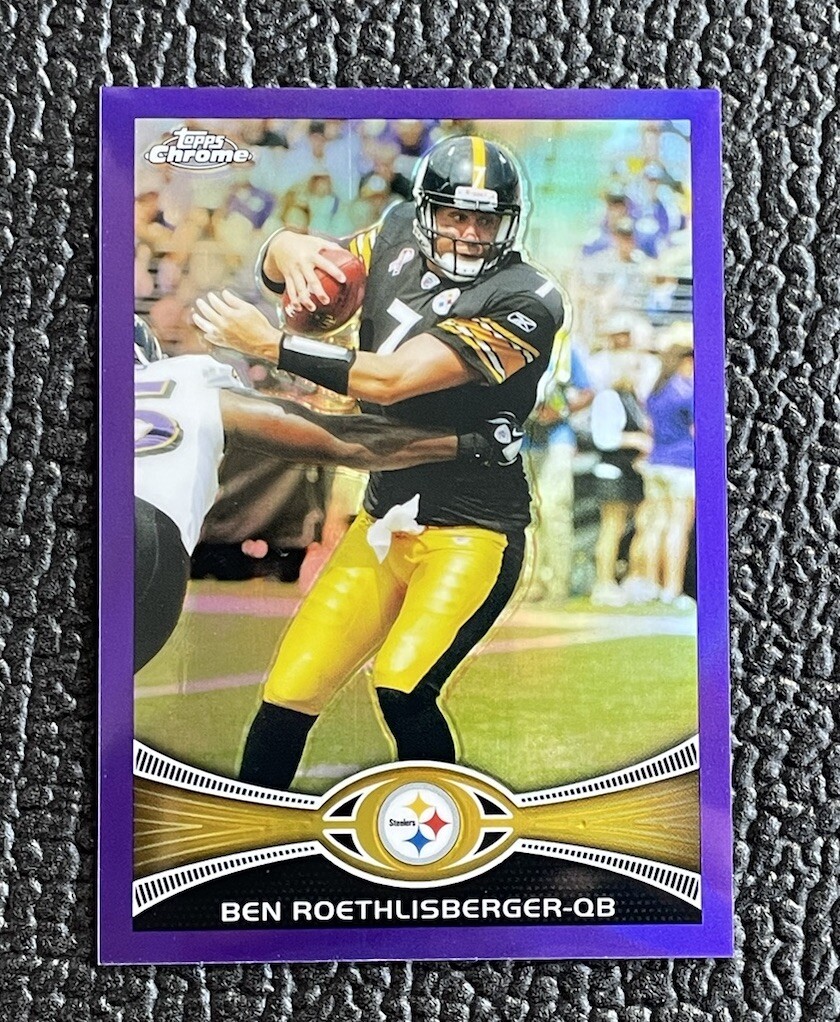 🔥BEN ROETHLISBERGER 2012 TOPPS CHROME PURPLE REFRACTOR #'d /499!🔥STEELERS HOF!