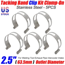 5pcs 2.5" Exhaust Pipe Tacking Band Clip Stainless Steel for welding/fabrication