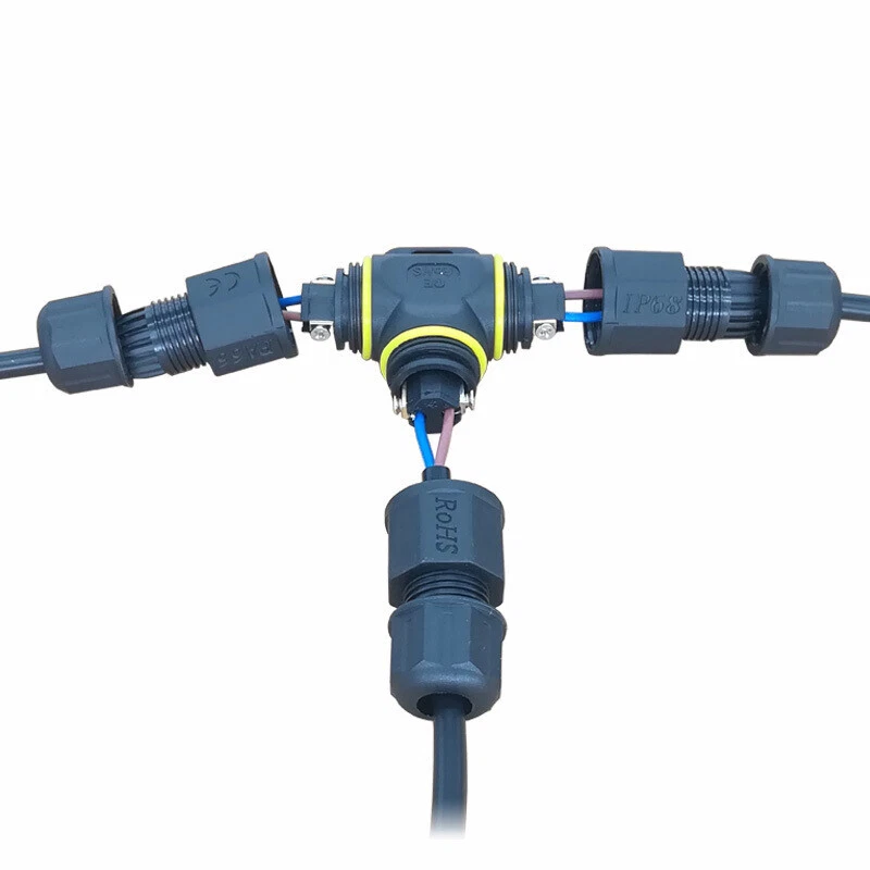IP67/68 Waterproof Cable T Connector 3 Way 2,3,4,P Wire Outdoor Garden Led Light - Image 3 of 4