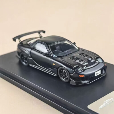 MC 1:64 Black JDM RX-7 FD3S Carbon Racing Sport Model Diecast Metal Car