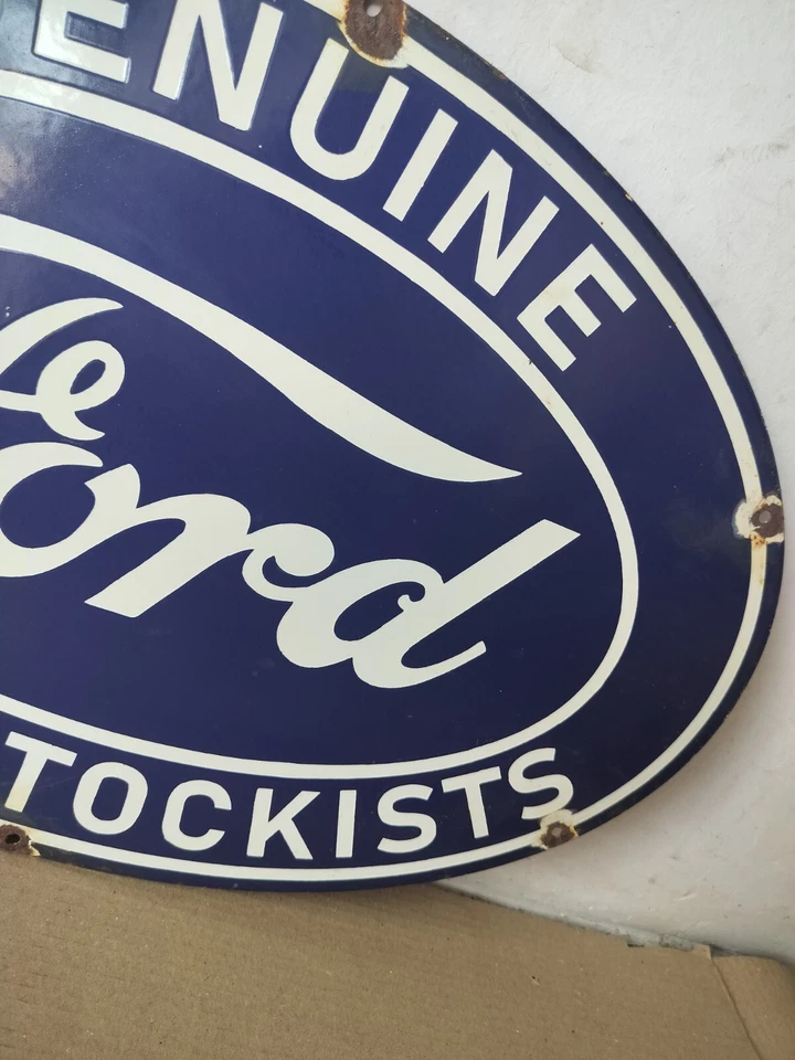 Genuine Ford Parts Stockists Porcelain Enamel Sign 24 x 16 Inches - Image 3 of 4
