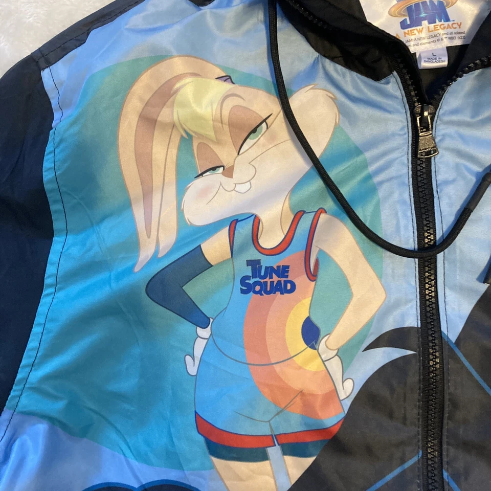 Members Only Windbreaker Jacket Space Jam Looney Tunes: Size Large Lebron James - Image 4 of 4