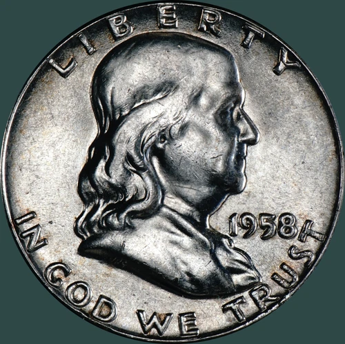 1958 Franklin Silver Half Dollar UNC Type 2 - Multiple coins ship free! 021