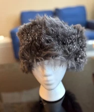 Curly Gray Sheepskin Cossack Hat Real Lambskin Karakul Hat Size L