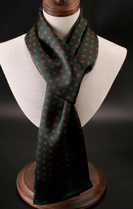 100% Seda Bufanda Satinada Hombre Mujer Pañuelo Envoltura Rojo Verde QS175-1