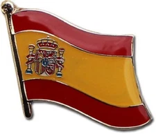 Spain Spanish Country Flag Bike Motorcycle Hat Cap lapel Pin 