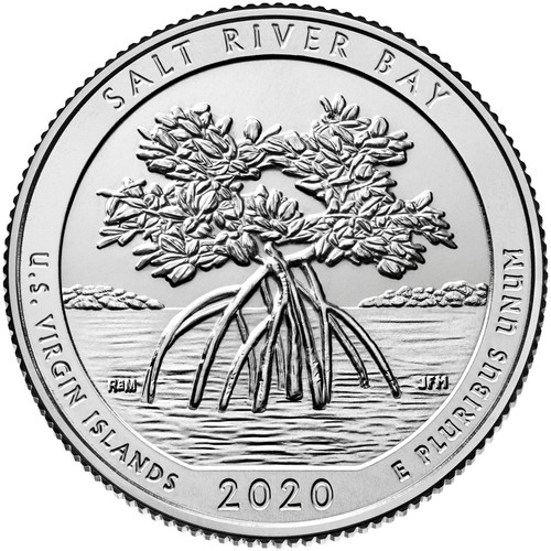 2020-D SALT RIVER VIRGIN ISLANDS "ATB" NATIONAL PARK QUARTER ROLL - Picture 2 of 3