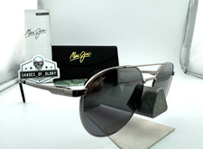MAUI JIM WATERFRONT MJ 830-11 GREY SILVER BLACK DUAL MIRROR POLARIZED SUNGLASSES
