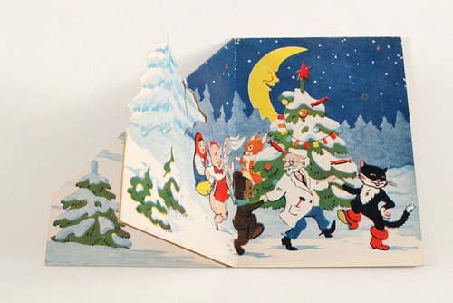 1970s Soviet Russian Foldable pop-up Postcard Happy New Year Santa Claus - Bild 2 von 6