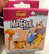 A and E Cages Vitapol Infused Mineral Block for Birds Orange 35 grams Lot of 19