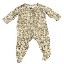 HB Hanna Andersson Baby Girls Yellow Floral Cotton Footed Sleeper Pajamas 3-6M