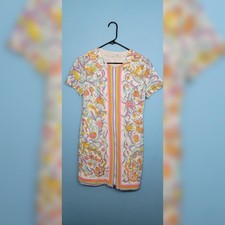 Trina Turk Size 8 Multicolored 2 Way Zip Front Closure Shift Summer Dress