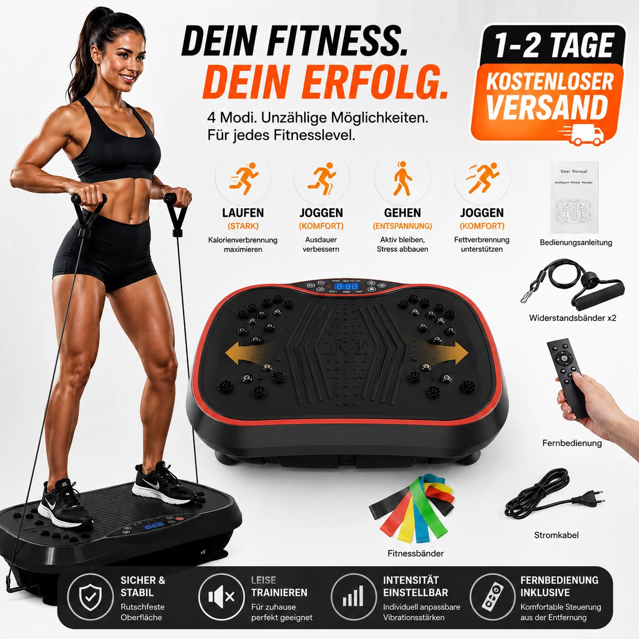 mr.7even Vibrationsplatte Vibrationstrainer für Ganzkörpertraining