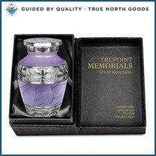 Extra Large Cremation Urn for Ashes, Purple Aluminum with Polished Finish